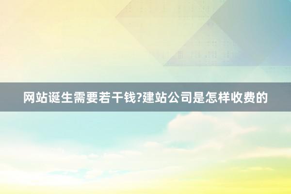 网站诞生需要若干钱?建站公司是怎样收费的
