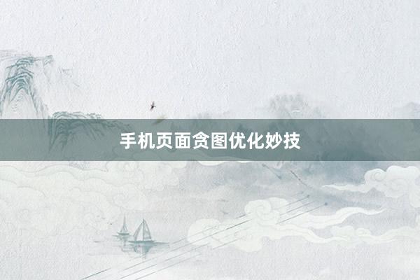 手机页面贪图优化妙技